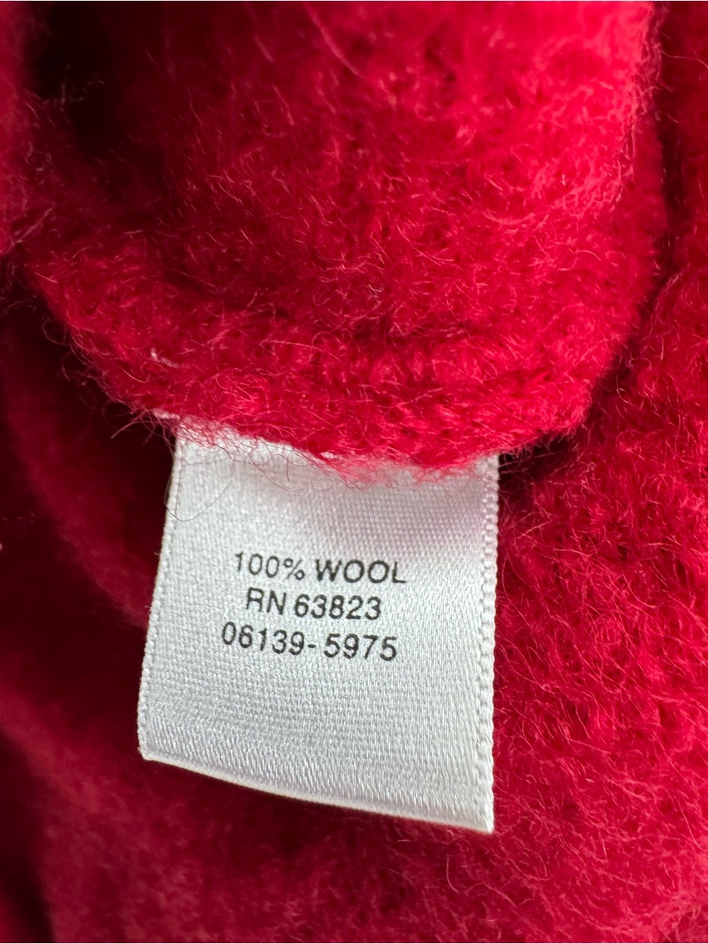 Vintage Christopher & Banks Red Boiled Wool Zip-Front Cardigan Sweater Jacket XL - Picture 5 of 9